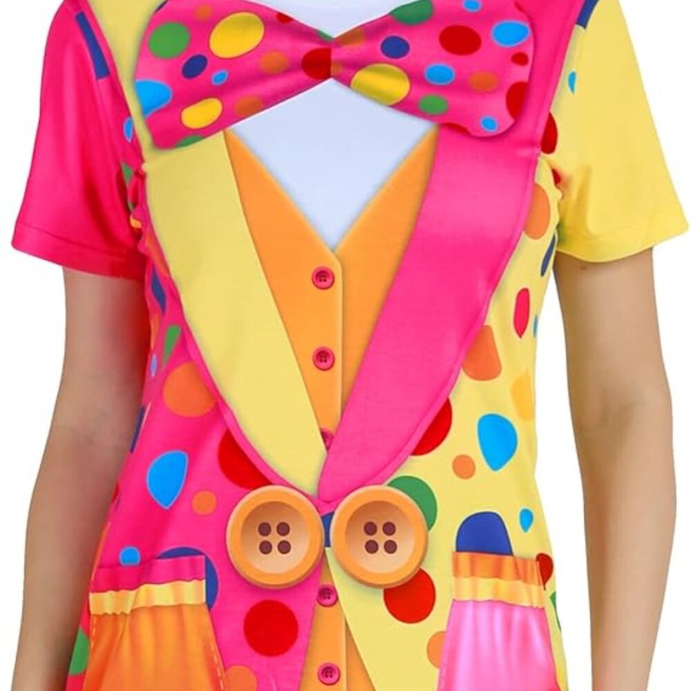 Funny World Bright & Colorful Mock Clown Costume SZ 4XL
